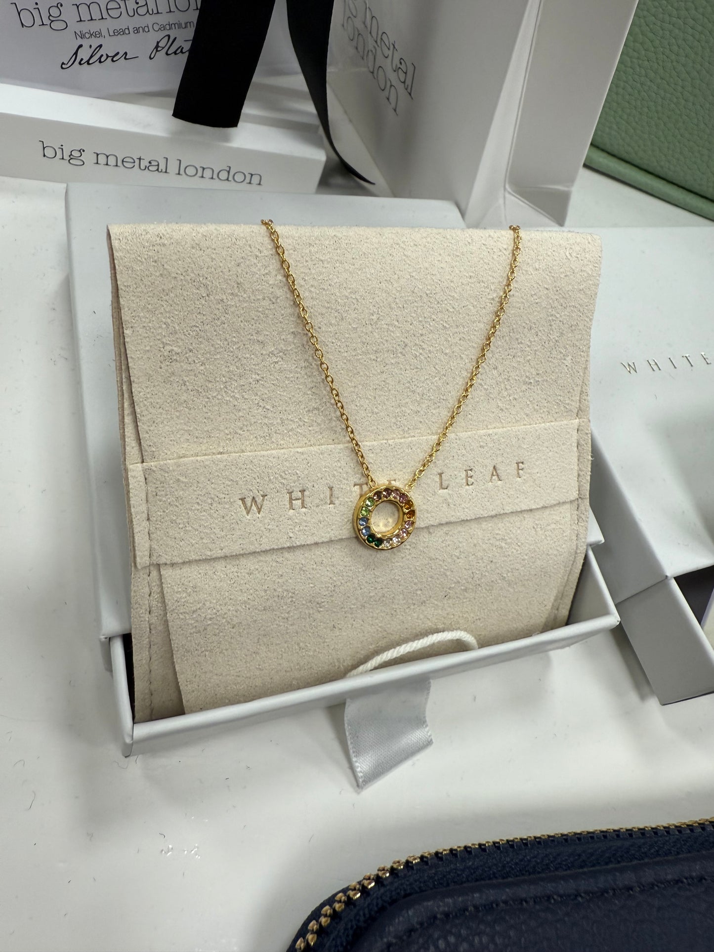 Gold multi gem necklace