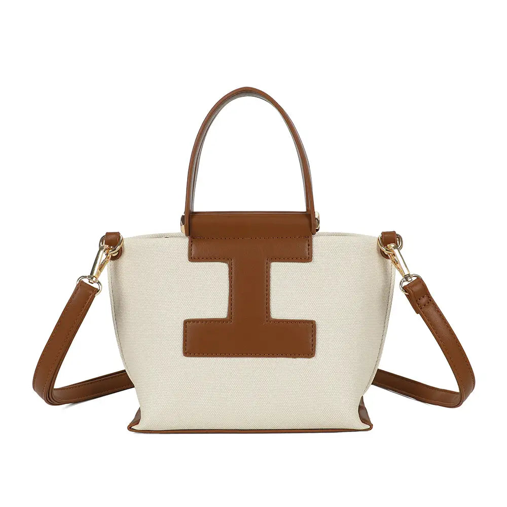 MIRENA brown canvas bag - with crossbody strap