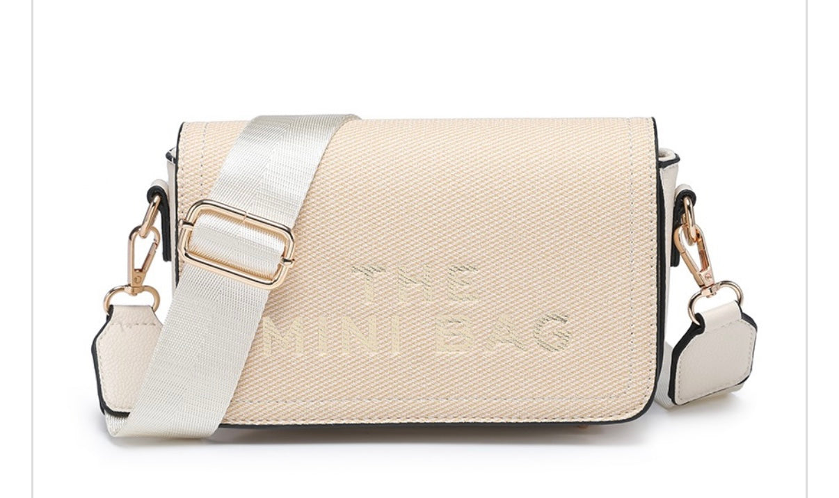 MINI - inspired mini tote crossbody bag - beige