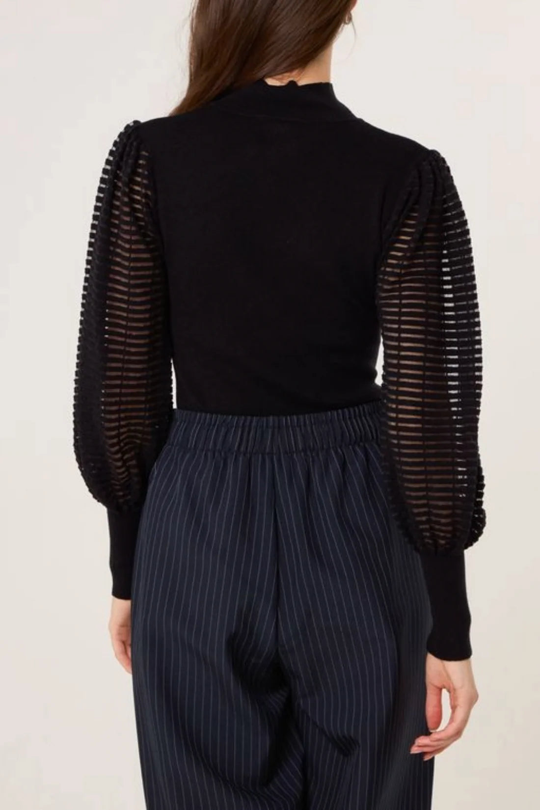 QED LDN black fine knit polo top