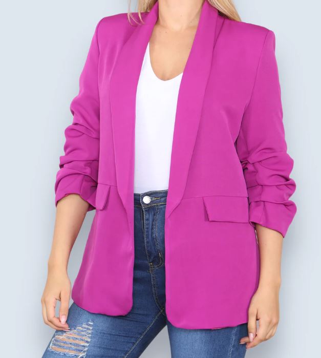 BELLE fuchsia 3/4sleeve Blazer
