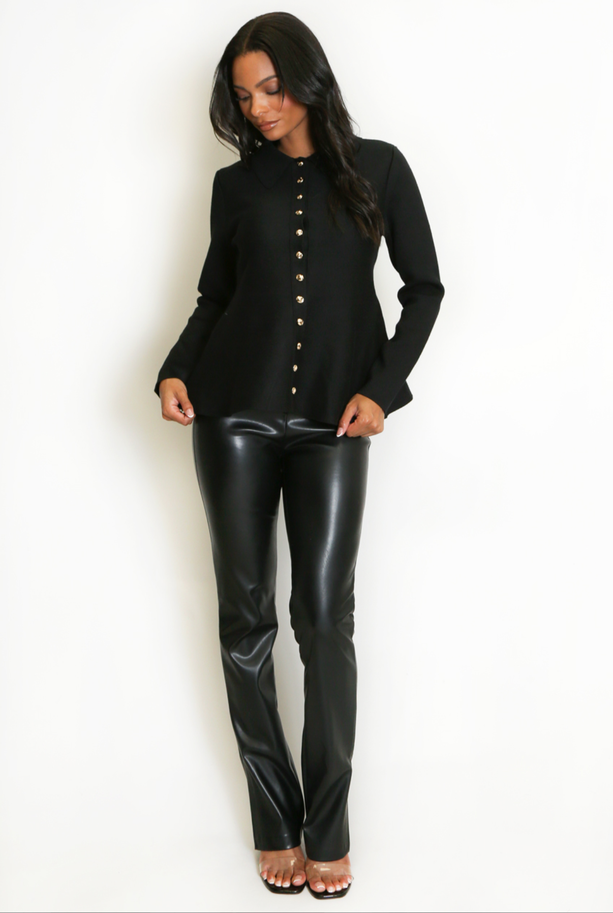 MOOCCI stretch knit cardigan style top - One Size