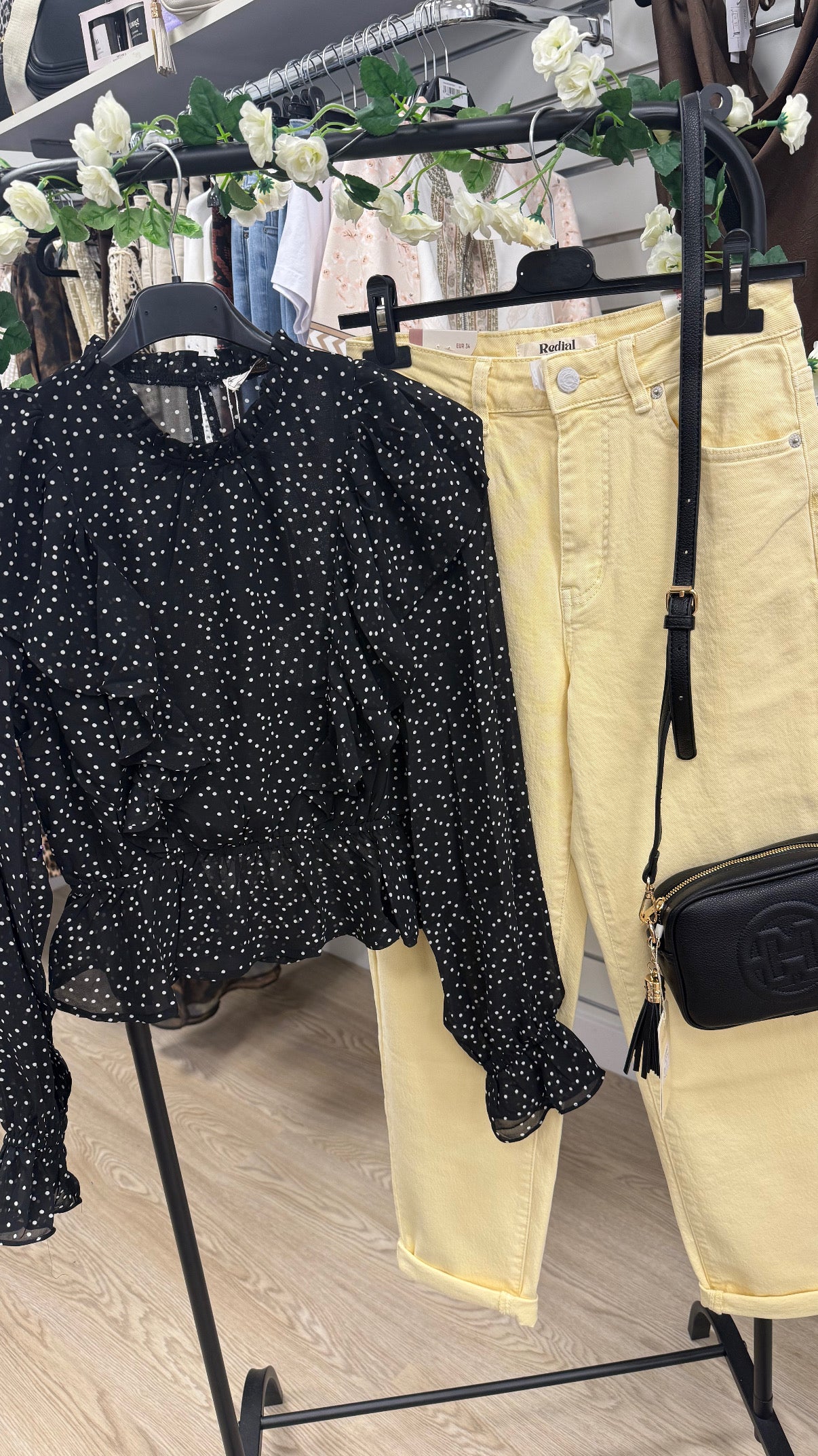 SHERRY polka dot chiffon frill Blouse - black
