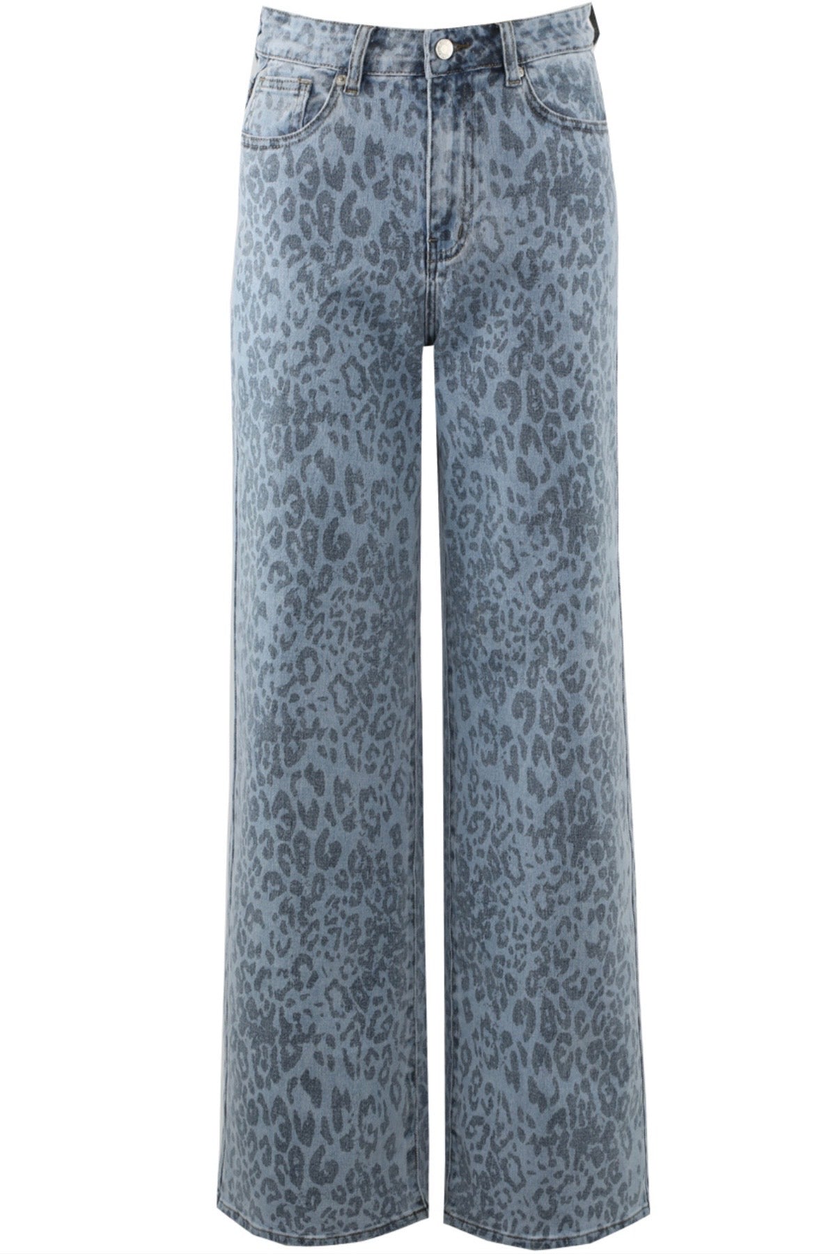 LAILA leopard print wide leg Jeans