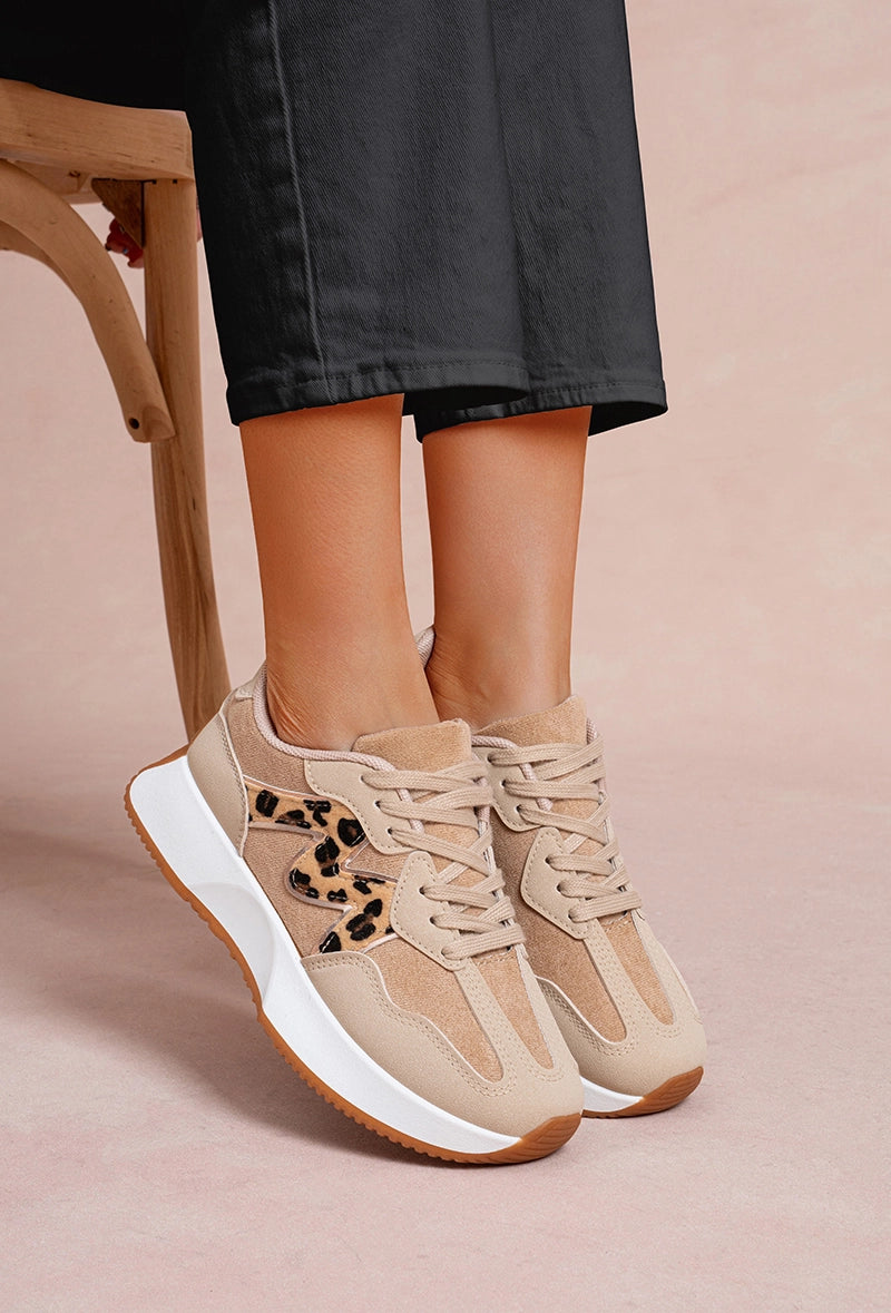 TINA inspired ‘N’ trainers - beige/leopard