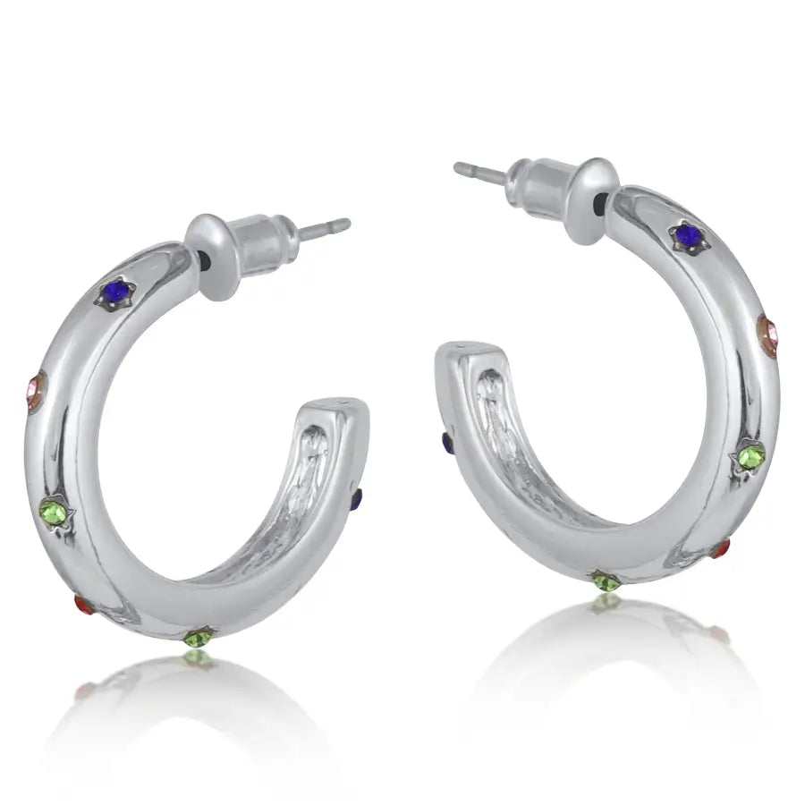 Multi half hoop earring - silver