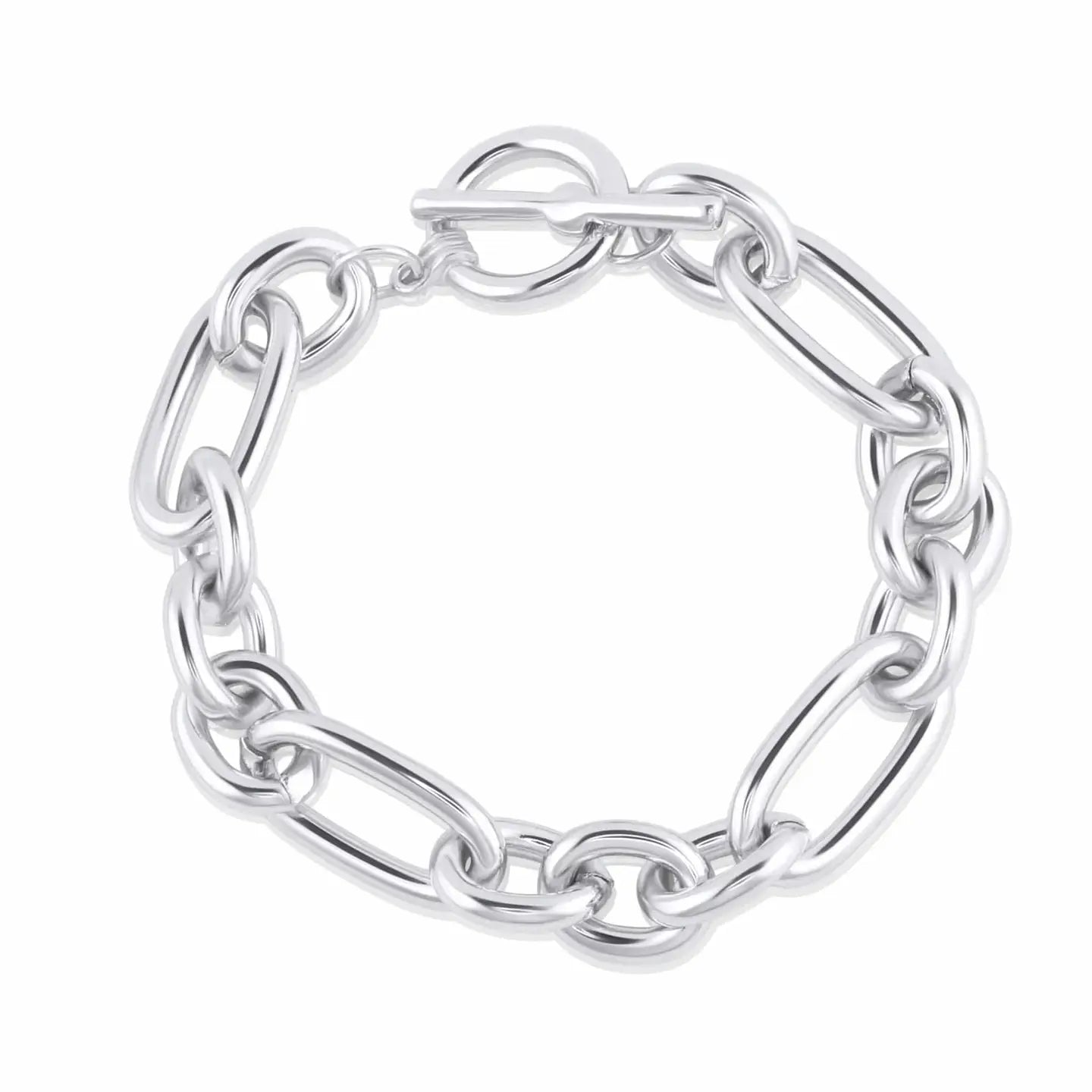 Silver chunky chain bracelet