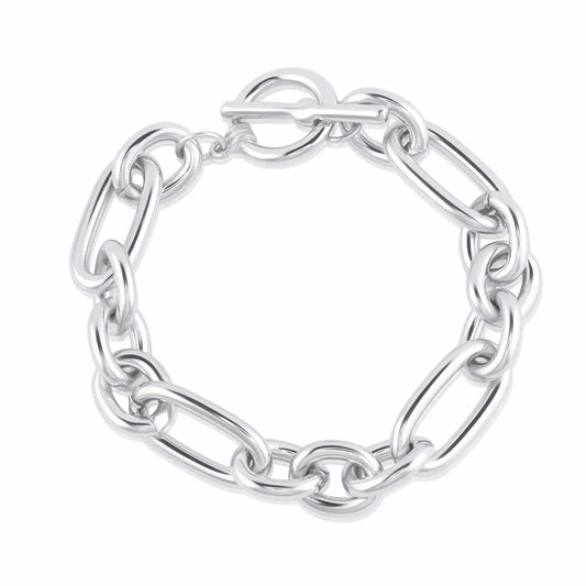Silver chunky chain bracelet