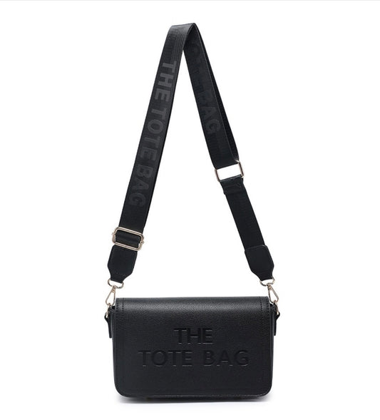 TOTE - inspired tote crossbody bag - black