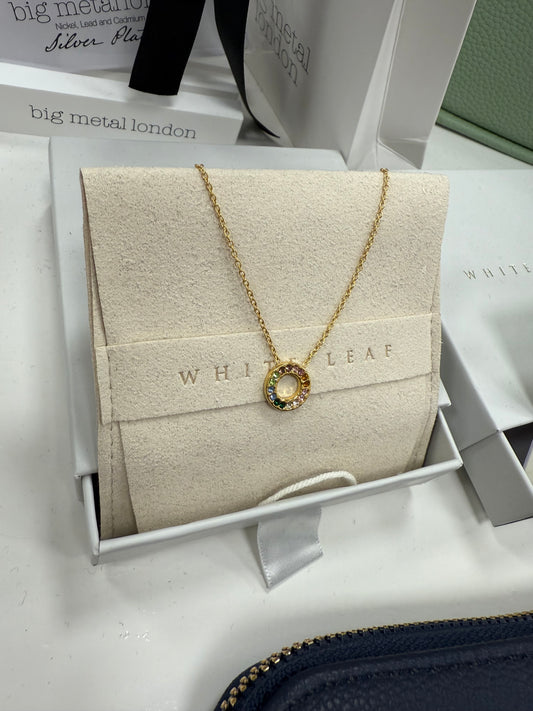 Gold multi gem necklace