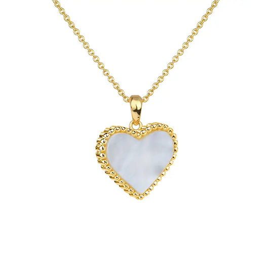 Gold heart pearl necklace