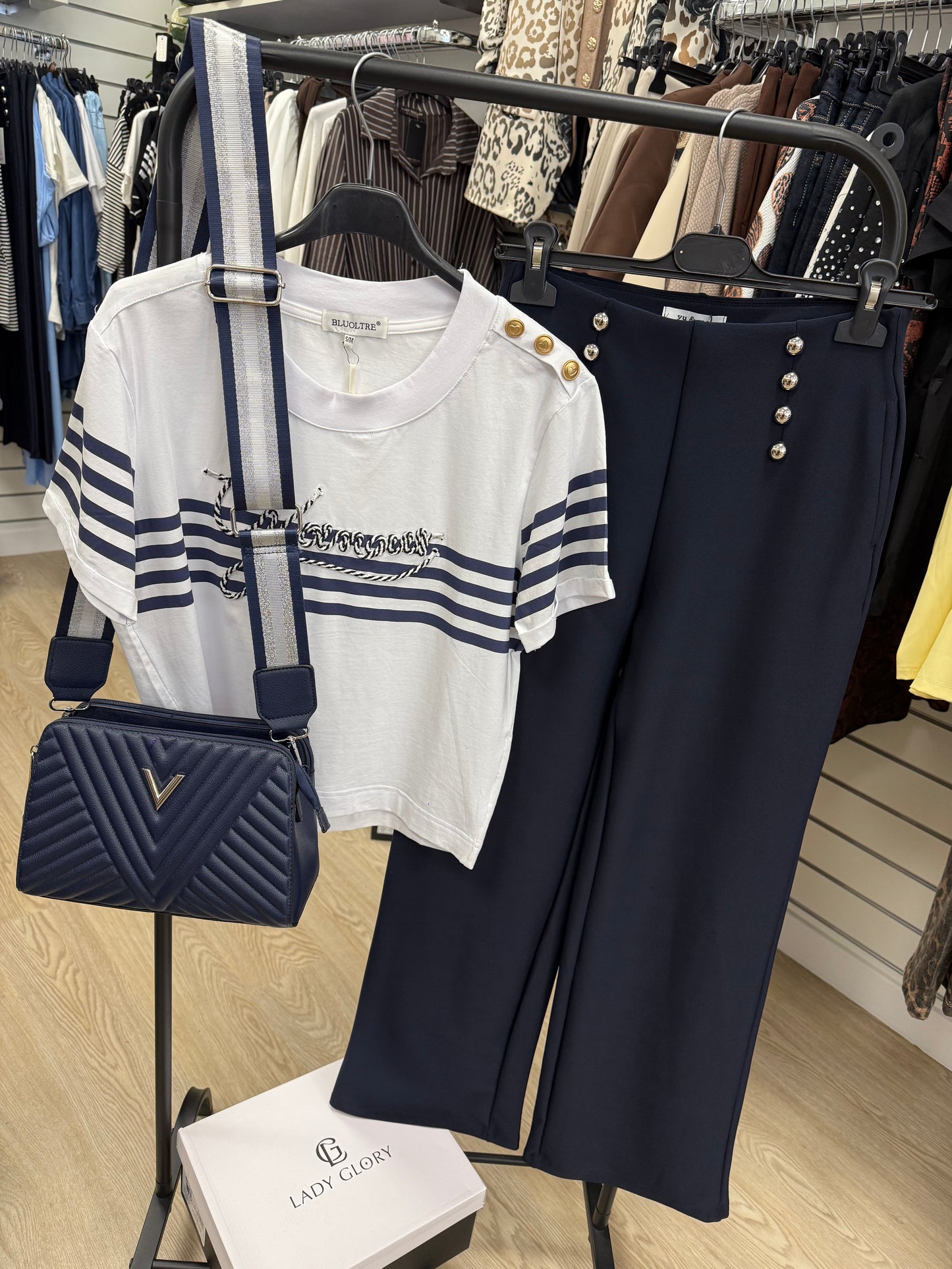 TRINNY scuba stretch Trousers - NAVY