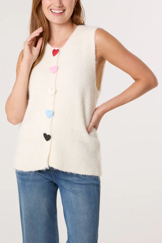 QED London soft knit heart vest