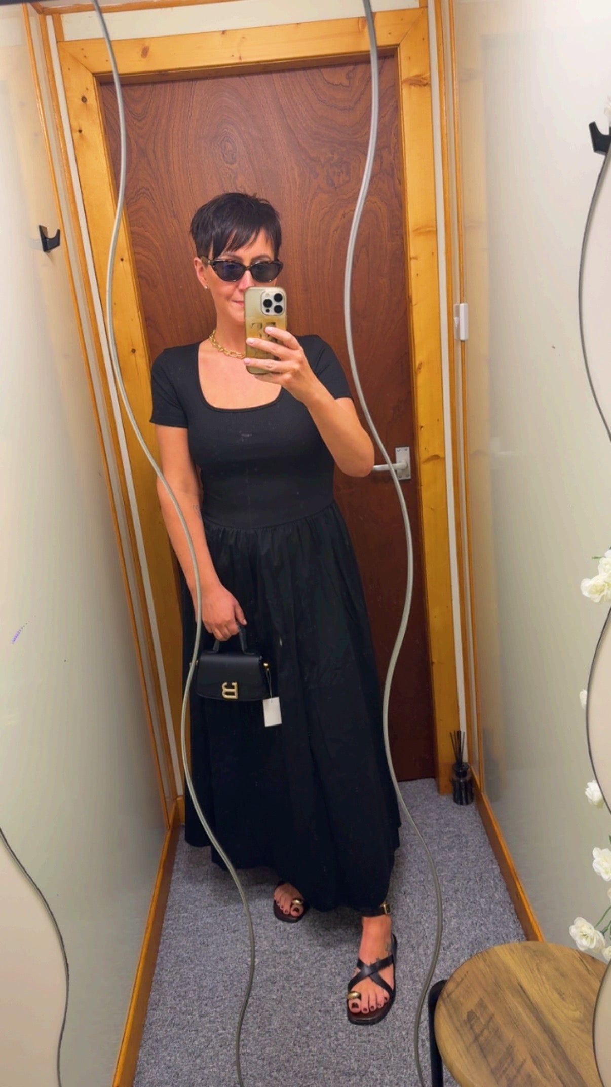 CLEO black ribbed Tshirt Dress