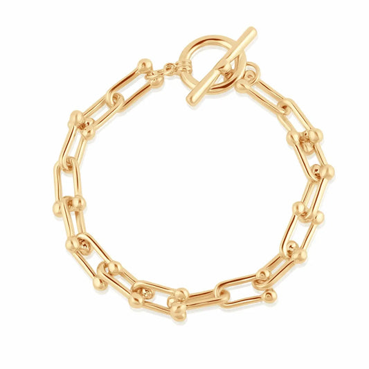 Gold chunky lock bracelt
