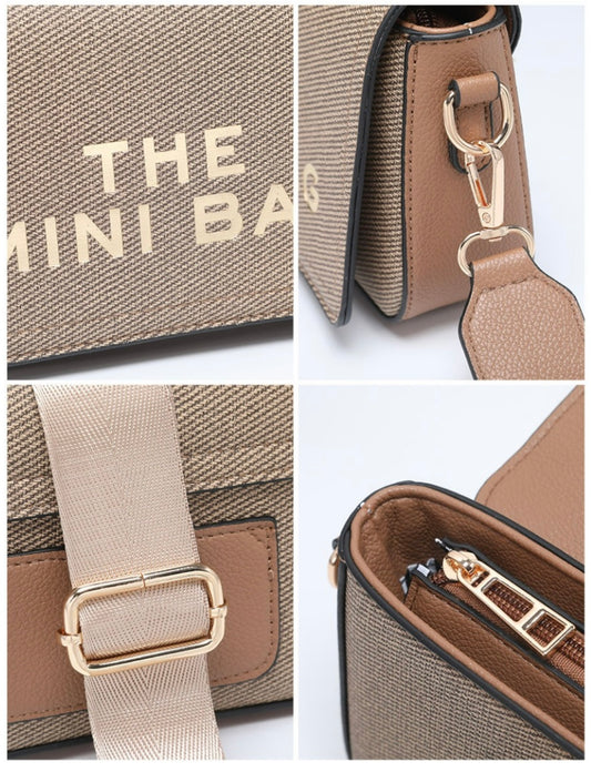 MINI - inspired mini tote crossbody bag - brown