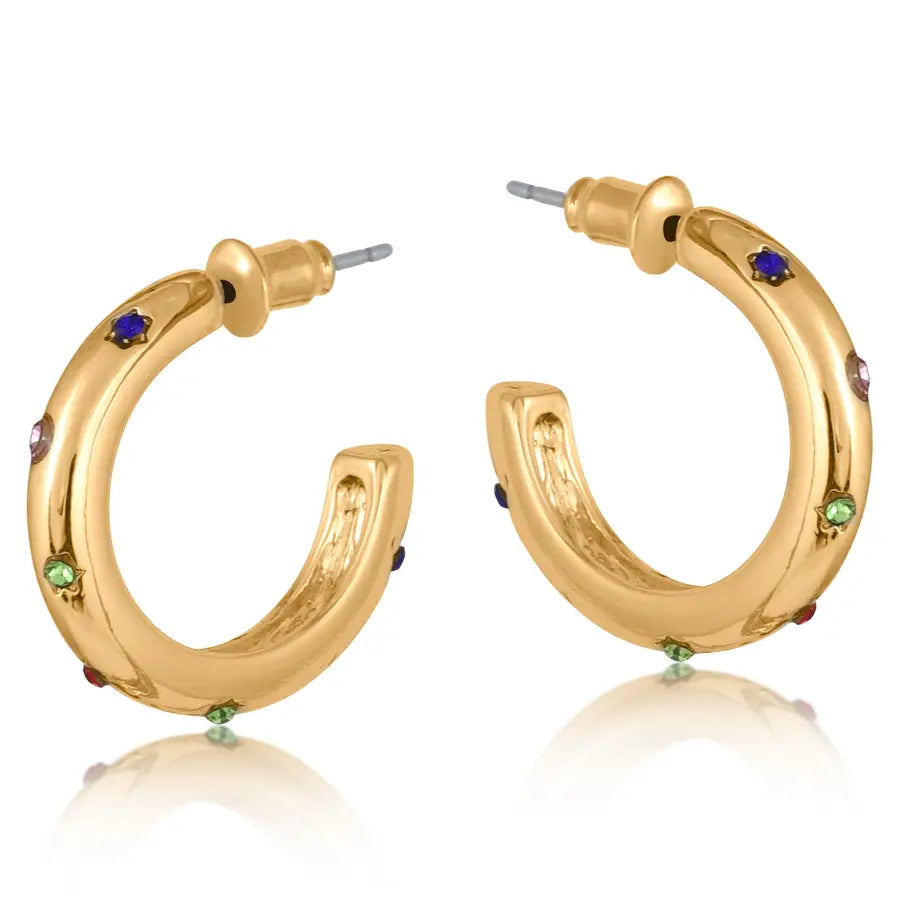 Multi half hoop earring - gold