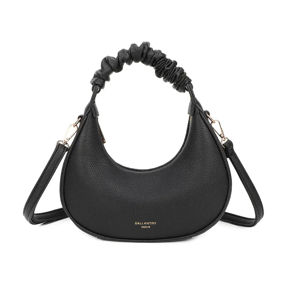 HENLY crescent Handbag with crossbody strap - black