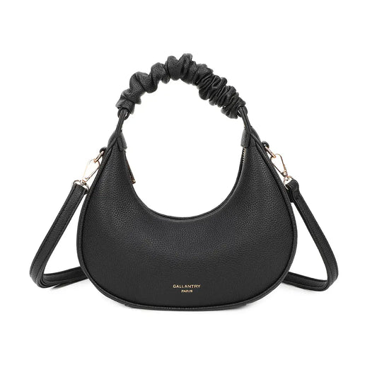 HENLY crescent Handbag with crossbody strap - black