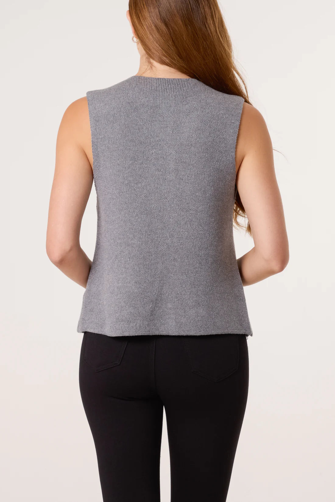 Misumi grey gold button vest