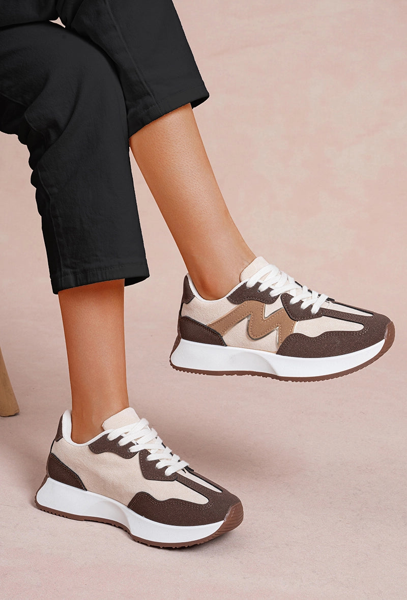TINA inspired ‘N’ trainers - brown/beige