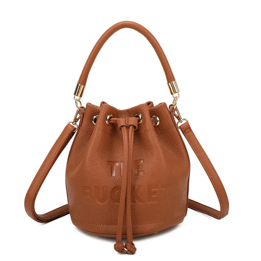 BUCKET - inspired tan brown bucket bag