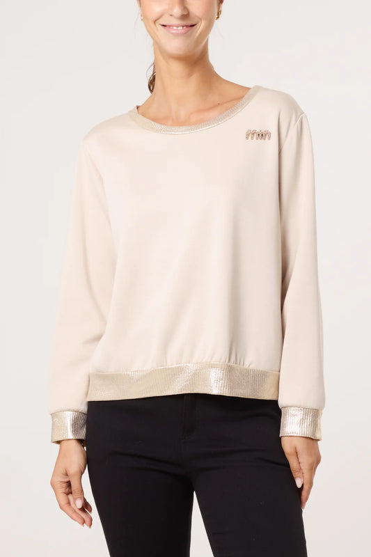 Missumi beige gold sweater
